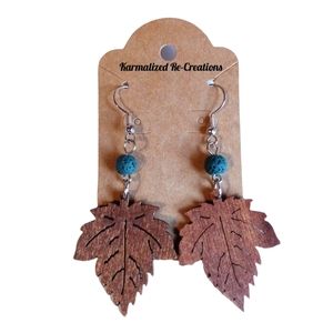 Wooden Leaf Aromatherapy Earrings